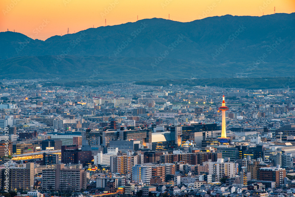 Fototapeta premium Kyoto, Japan Skyline from Above