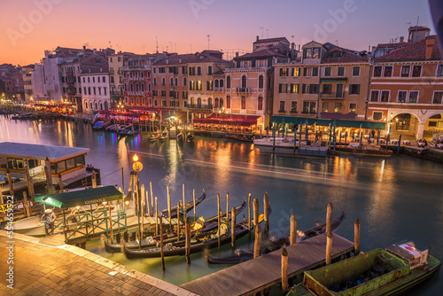 Venice, Italy overlooking boats and gondolas in the Grand Canal © SeanPavonePhoto