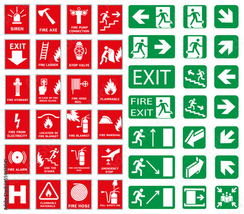 Slika na platnu Fire safety icon set