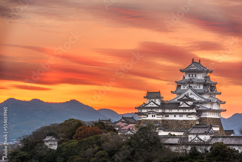 Himeji, Japan dawn at Himeji Castle photo