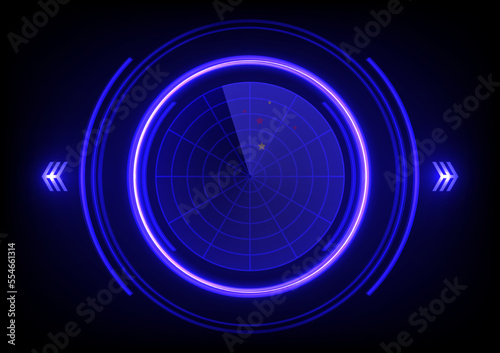 Futuristic scanner monitor technology display background