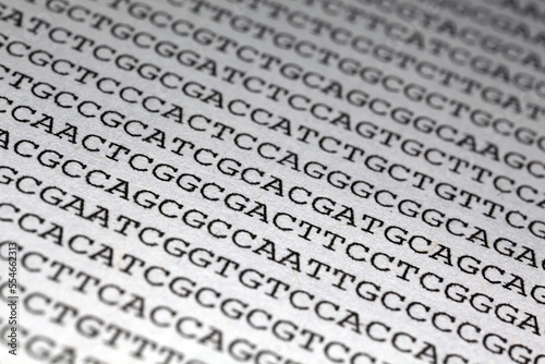 Obraz na płótnie Printed DNA sequence - genomic data w salonie