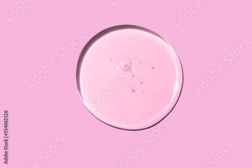 transparent gel on pink background