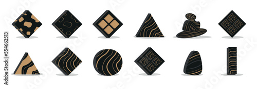 logo stone products interior, business, 3d gold and black line