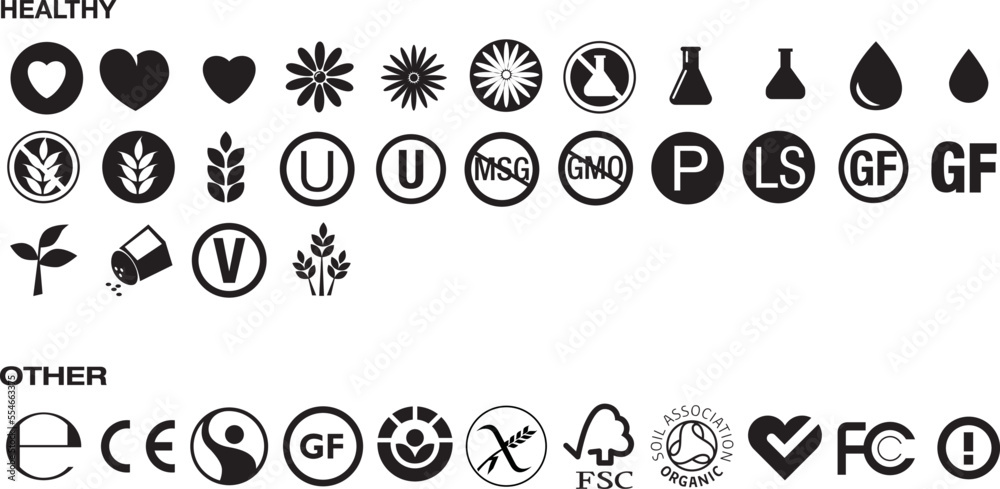Healthy and conformity icons 