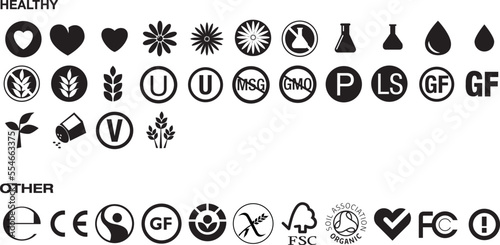 Healthy and conformity icons 