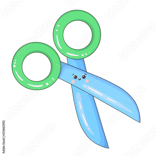 kawaii scissors isolated on transparent background 