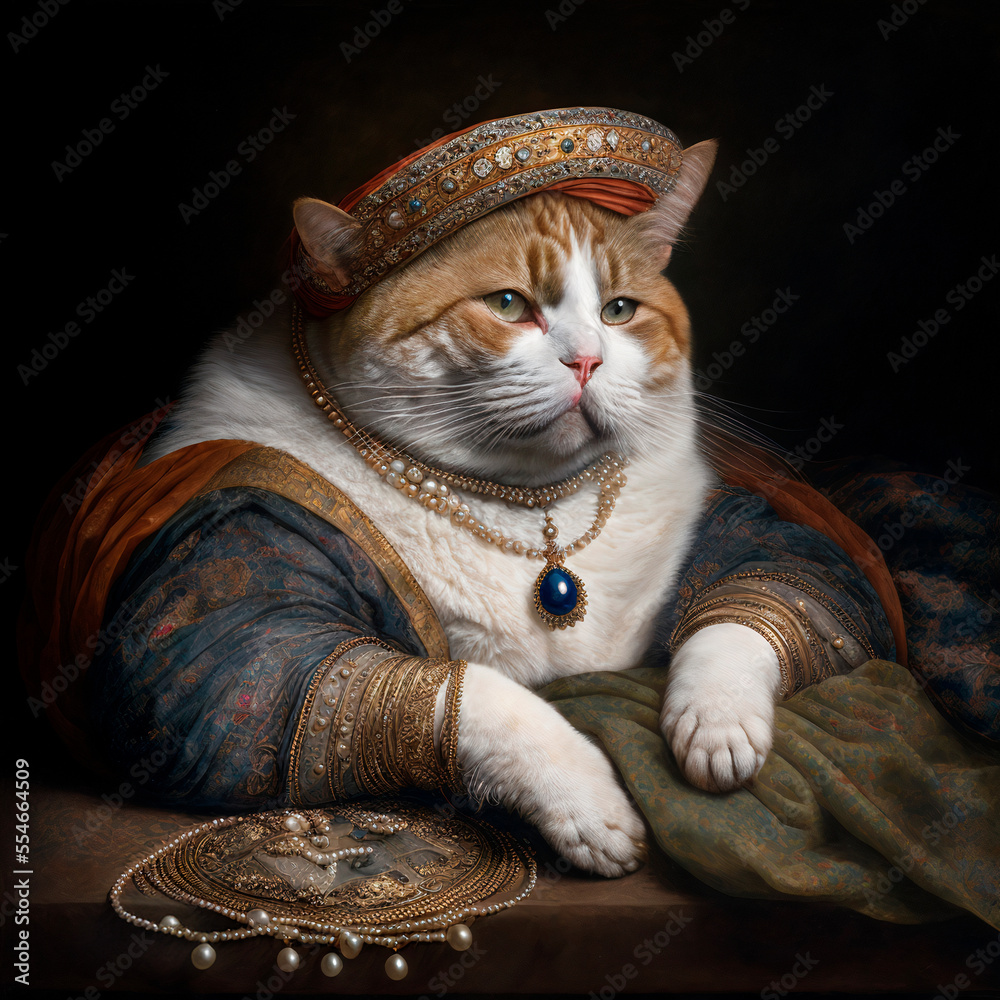 Paintings of an arrogant wealthy richt fat cat, made with Generative AI ...