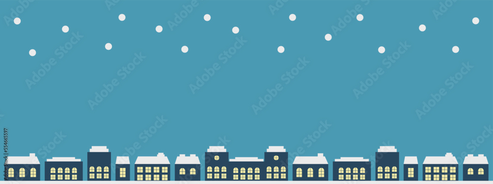 冬の街並みバナー　降雪