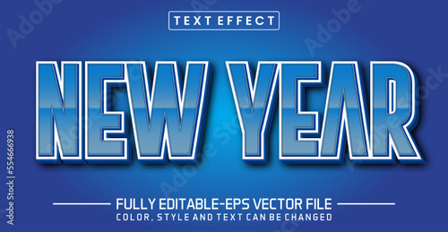 Editable New year text effect - New year text style theme.