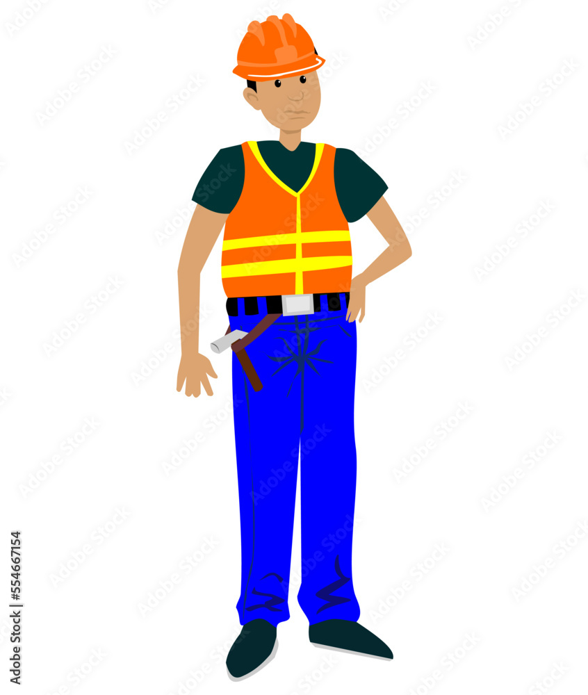 Vector illustration of a male builder worker, art, drawing, people. Vector illustration of a male builder worker, art, drawing, people.