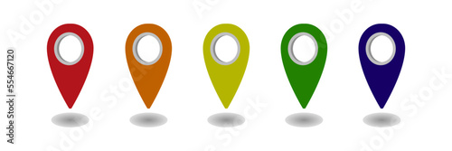 Free Download Set color mapping pin location 3d vector icons. Vector illustration isolated on transparent background - GFXLoad