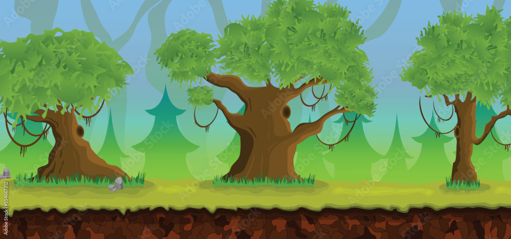 2d game art, natural landscape for games, mobile applications and  computers, game background vector illustration. 15942307 Vector Art at  Vecteezy