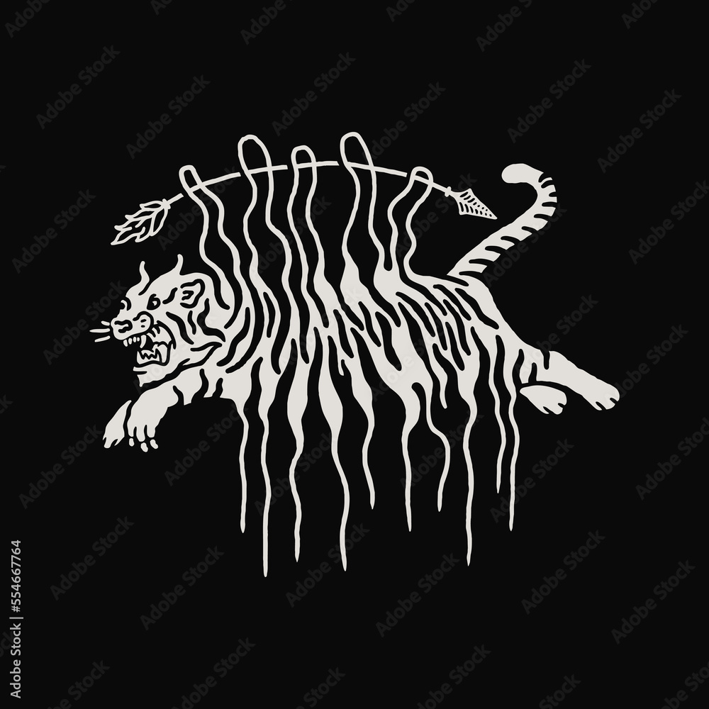 Tiger jump vector illustration design