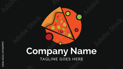 Delicious Rucola Pizza Minimalist Style Traditional Asian Food Vector Illustration Logo Design Templ