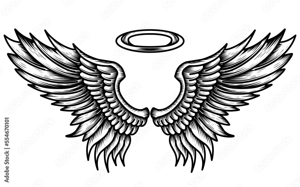 Fototapeta premium vector angel wings tribal tattoo
