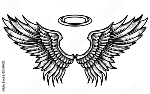 vector angel wings tribal tattoo