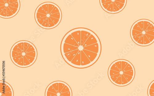 Background with several orange slices.