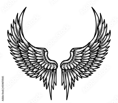 vector angel wings tribal tattoo