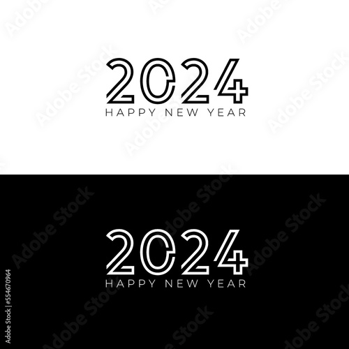 Modern Happy New Year 2024. Twenty Twenty four vector design. Happy New Year 2024 design vector