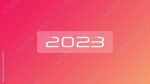 New Year 2023 Wallpaper Design Glassmorphism Concept Template Premium Vector