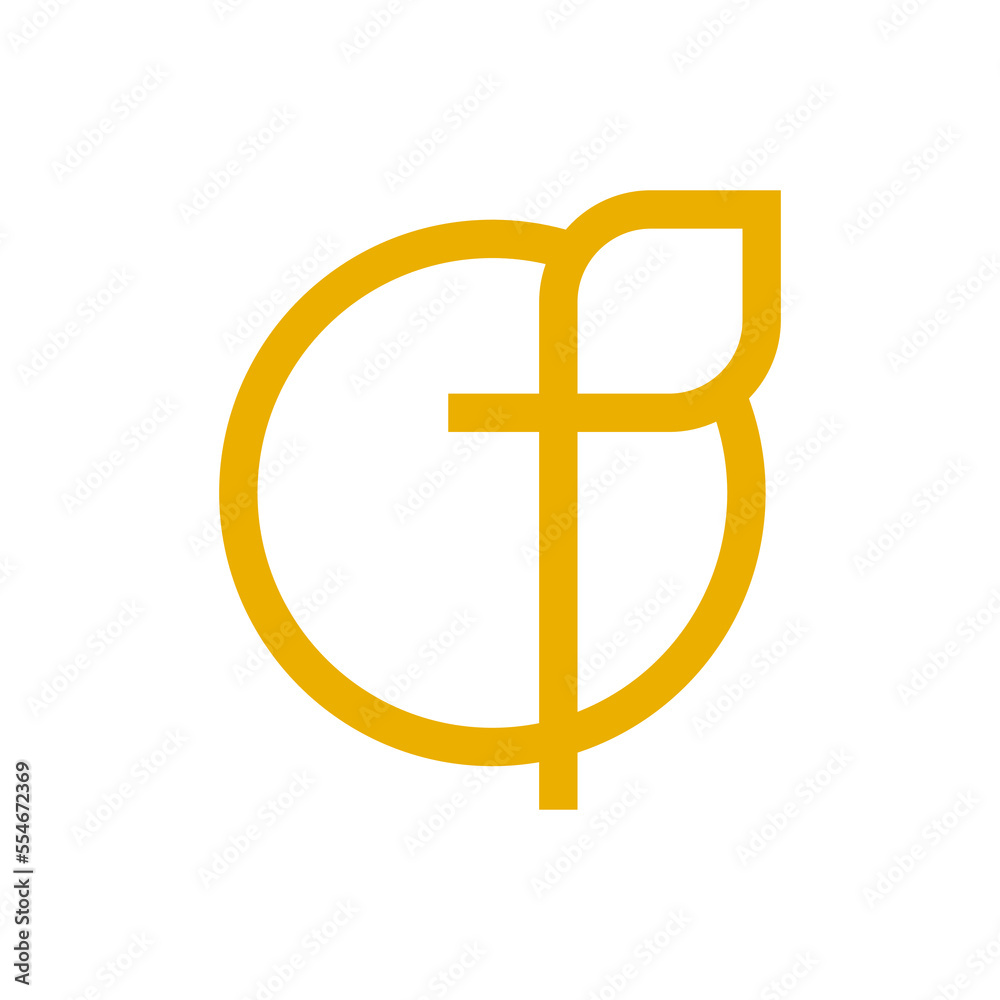Initial P, f, circle, abstract art logo vector design Initial P, f, circle, abstract art logo vector design