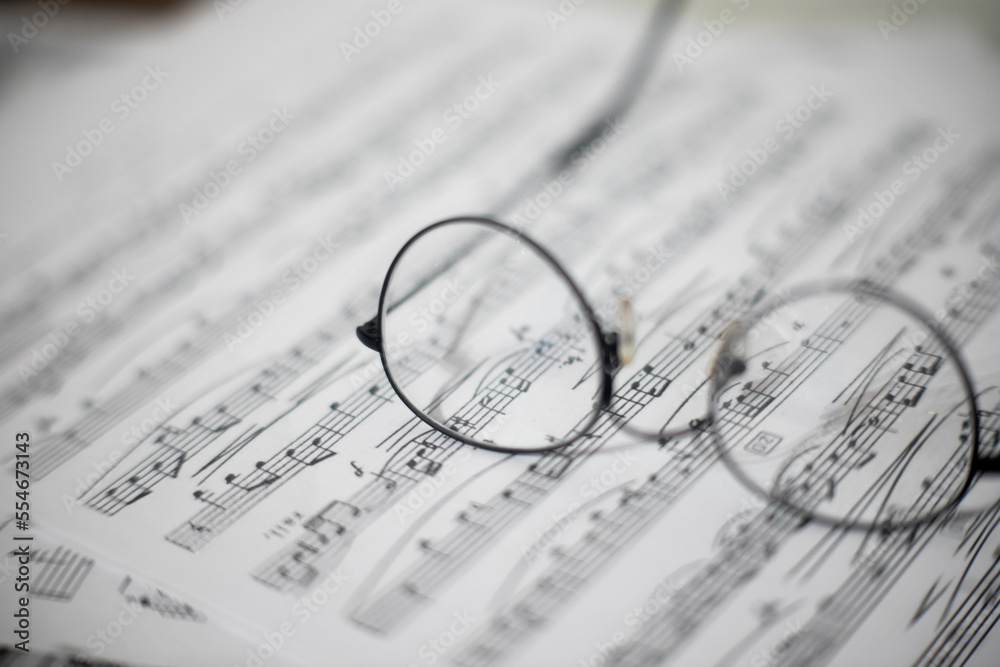 music, glasses, sheet, score, scores, paper, notes, teacher music, glasses, sheet, score, scores, paper, notes, teacher