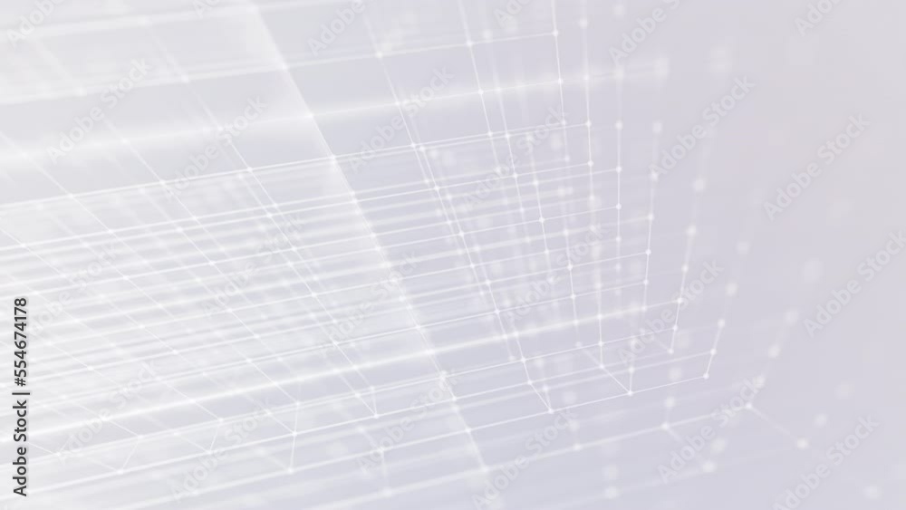 Abstract white space background. Data building dots and line connections. Clear tech data concept.