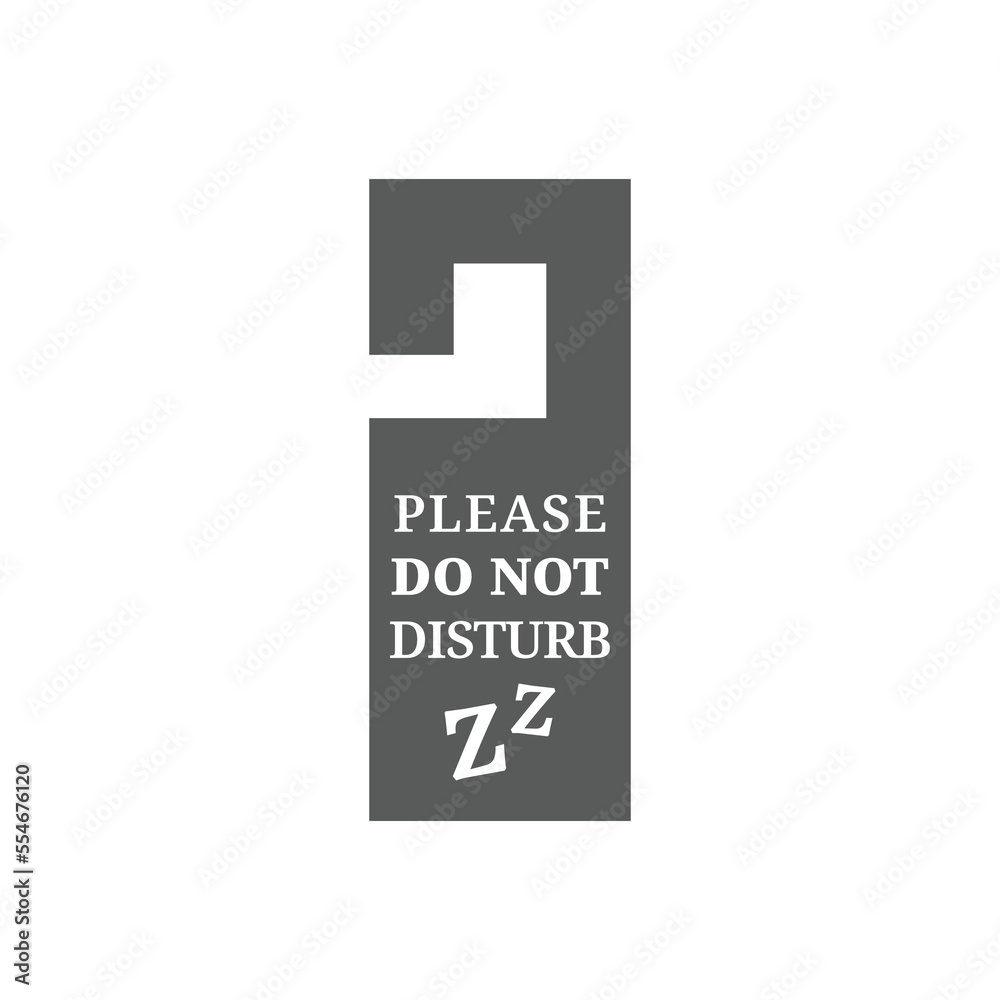 Fototapeta premium Please do not disturb vector sign. Hotel tag hanger.