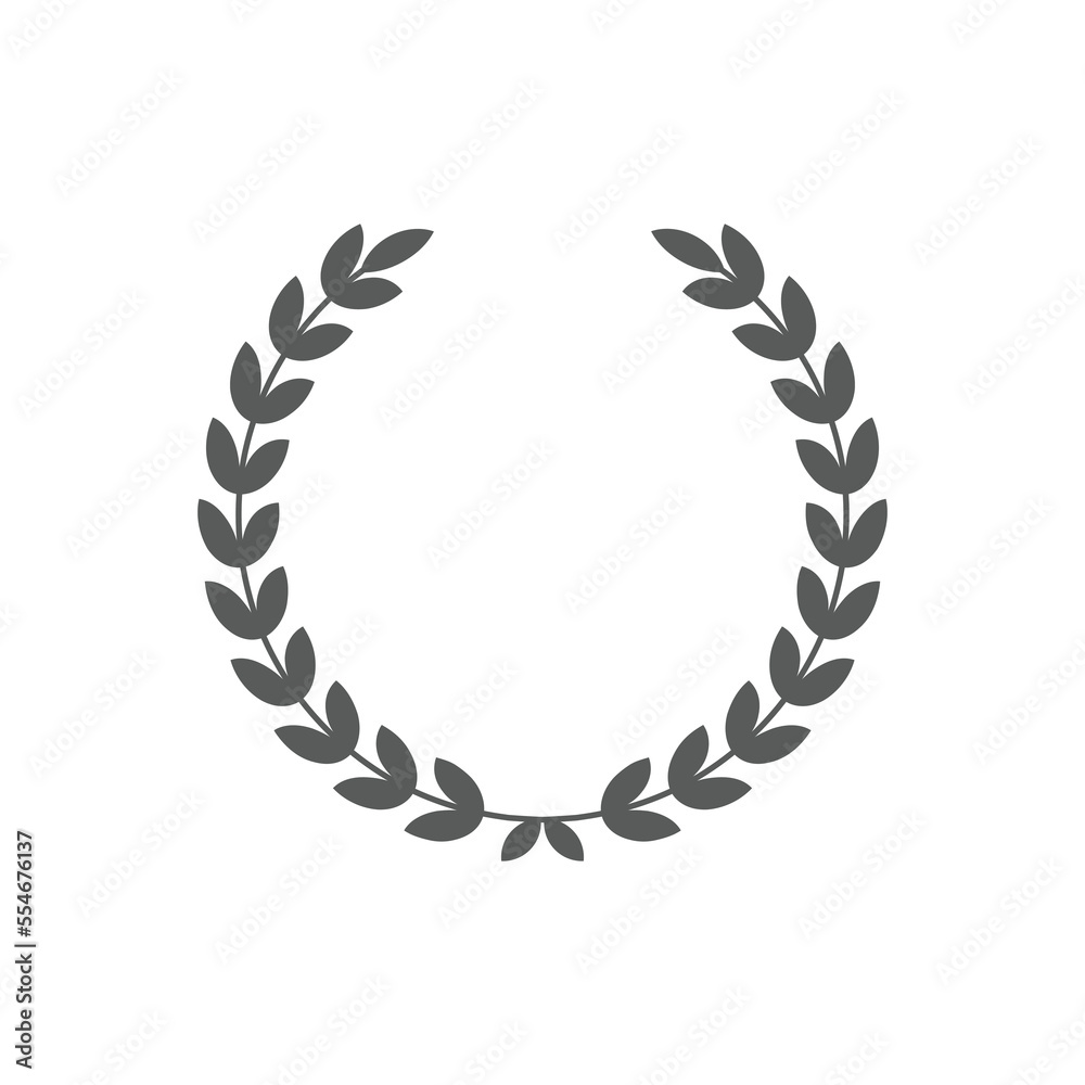 Laurel wreath black vector icon. Frame template with leaves. Laurel wreath black vector icon. Frame template with leaves.