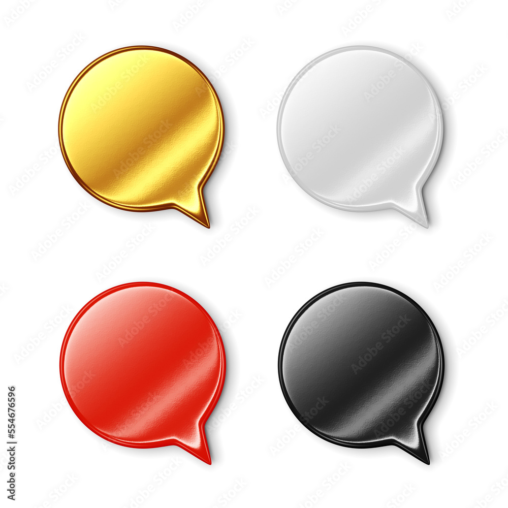 Speech bubble icon set isolated on white background. 3D rendering. Speech bubble icon set isolated on white background. 3D rendering.