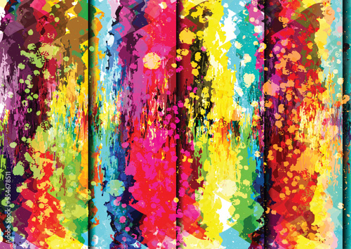 Abstract splatter paint colorful background design. illustration vector design.