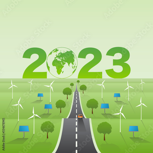 Sustainability development journey for 2023, Vector illustration
