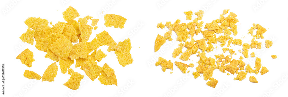 Potato chips isolated on white background with full depth of field. Top view. Flat lay. Potato chips isolated on white background with full depth of field. Top view. Flat lay.