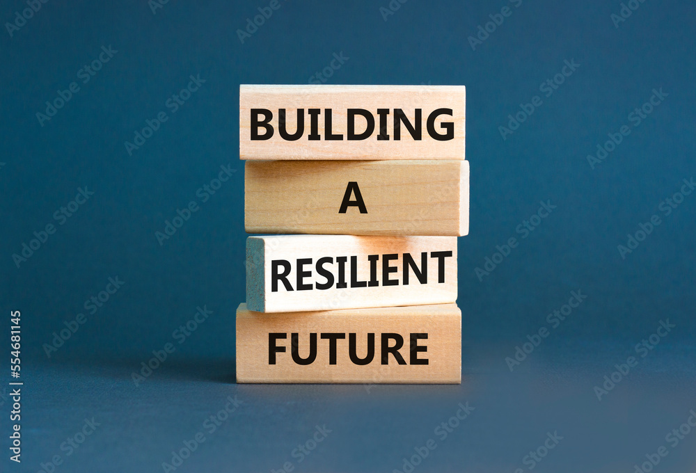 Building a resilient future symbol. Concept word Building a resilient future on wooden blocks. Beautiful grey table grey background. Business and building a resilient future concept. Copy space. Building a resilient future symbol. Concept word Building a resilient future on wooden blocks. Beautiful grey table grey background. Business and building a resilient future concept. Copy space.
