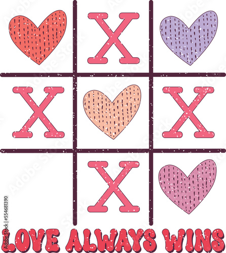 love always wins valentine's tic tac toe 