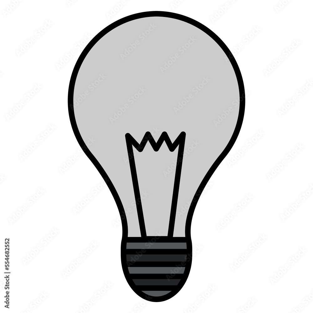 Gray light bulb on a white background. Vector illustration Gray light bulb on a white background. Vector illustration