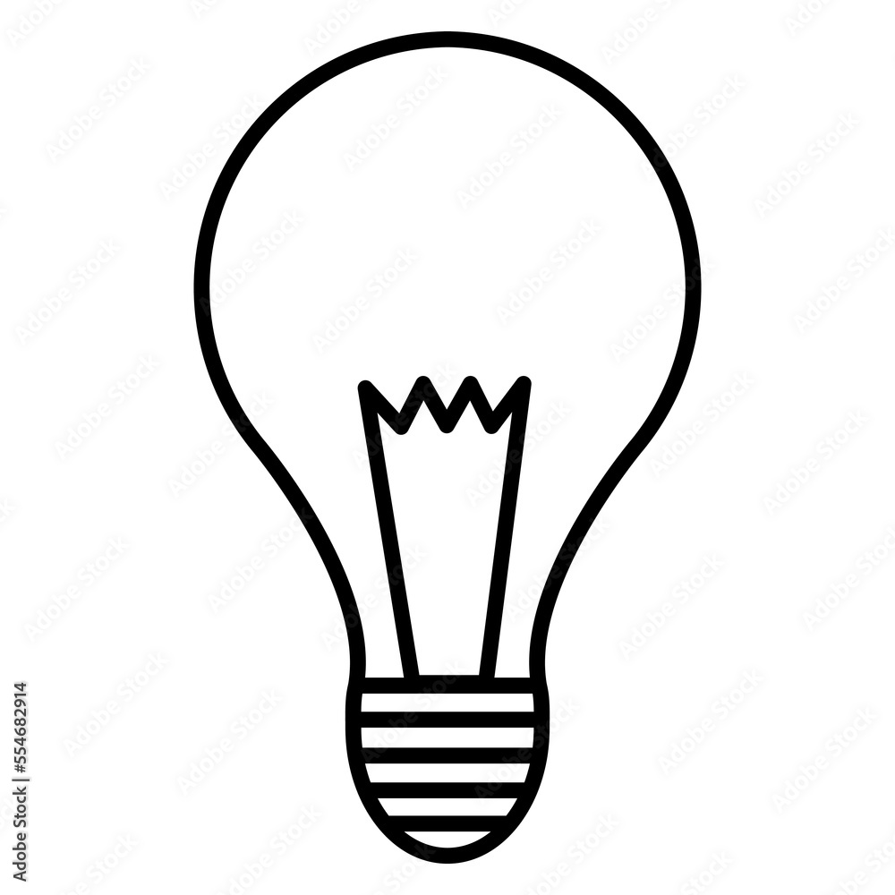Bulb outline isolated on white background. Vector illustration Bulb outline isolated on white background. Vector illustration