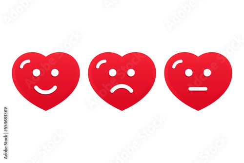 Heart emotion expression icon. Illustration vector