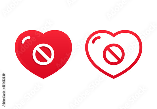 No heart. Love is forbidden. Illustration vector.
