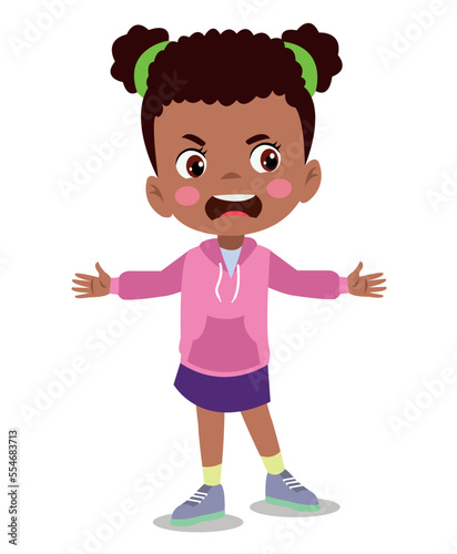 angry little boy vector illustration