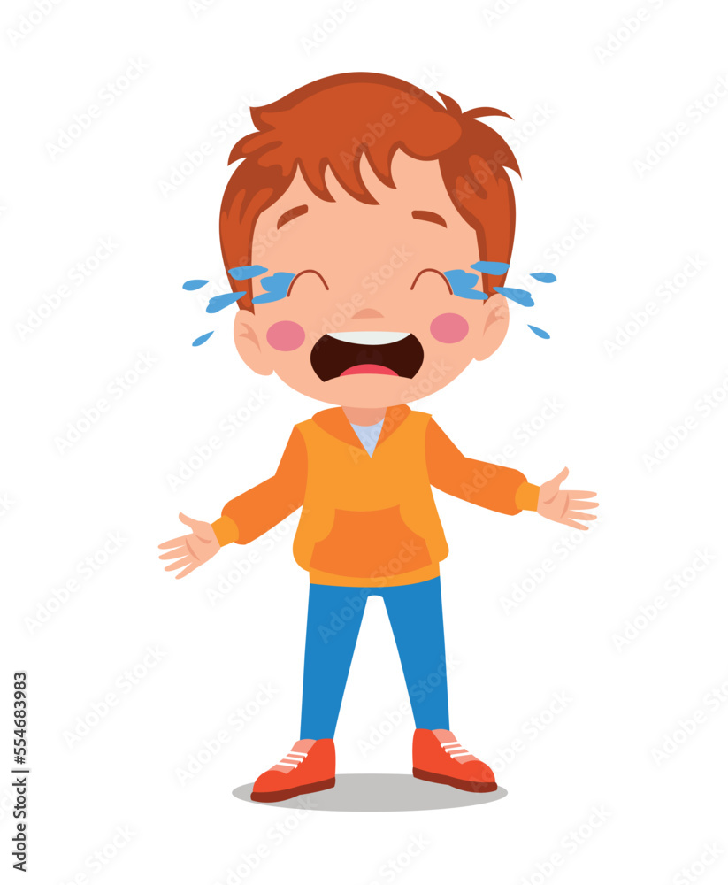 vector illustration of little boy with smiling crying happy facial expression vector illustration of little boy with smiling crying happy facial expression