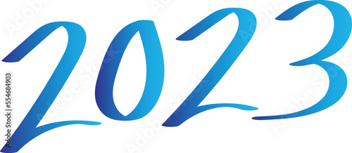 2023 Gradient typography logo design. Happy new year 2023 Lettering 