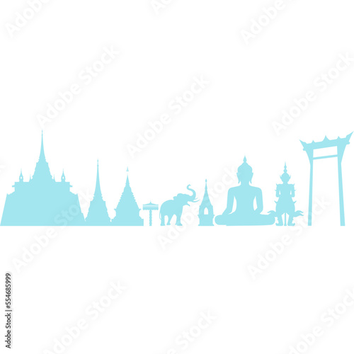 thailand landmark silhouette decoration for decoration, website, web, mobile app, printing, banner, logo, poster design,card,social media,template, etc.
