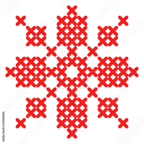 Folk pattern cross stitch snowflake or flower 7