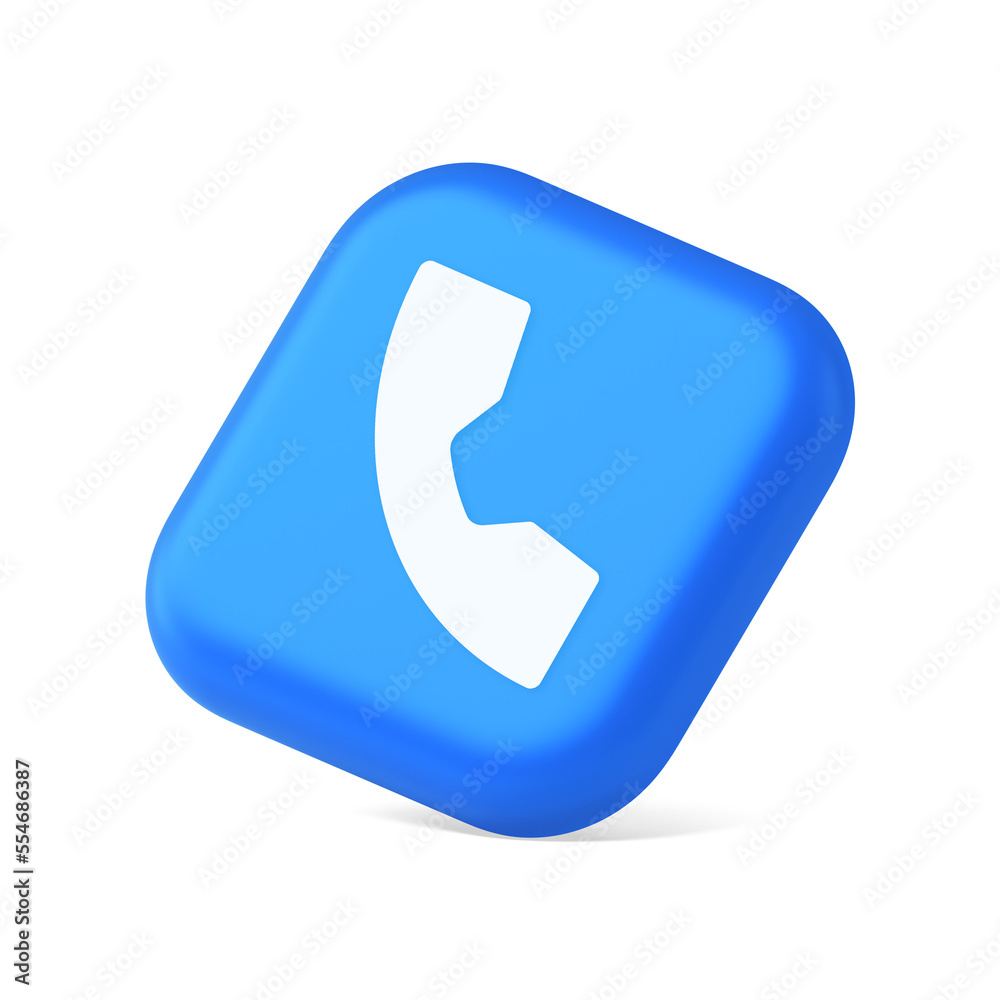 Phone call contact voice communication button web application design 3d realistic isometric icon Phone call contact voice communication button web application design 3d realistic isometric icon