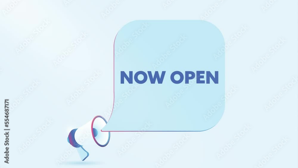 3d realistic megaphone with now open speech bubble. Loudspeaker. Banner for business, marketing and advertising. 4K video animation 3d realistic megaphone with now open speech bubble. Loudspeaker. Banner for business, marketing and advertising. 4K video animation