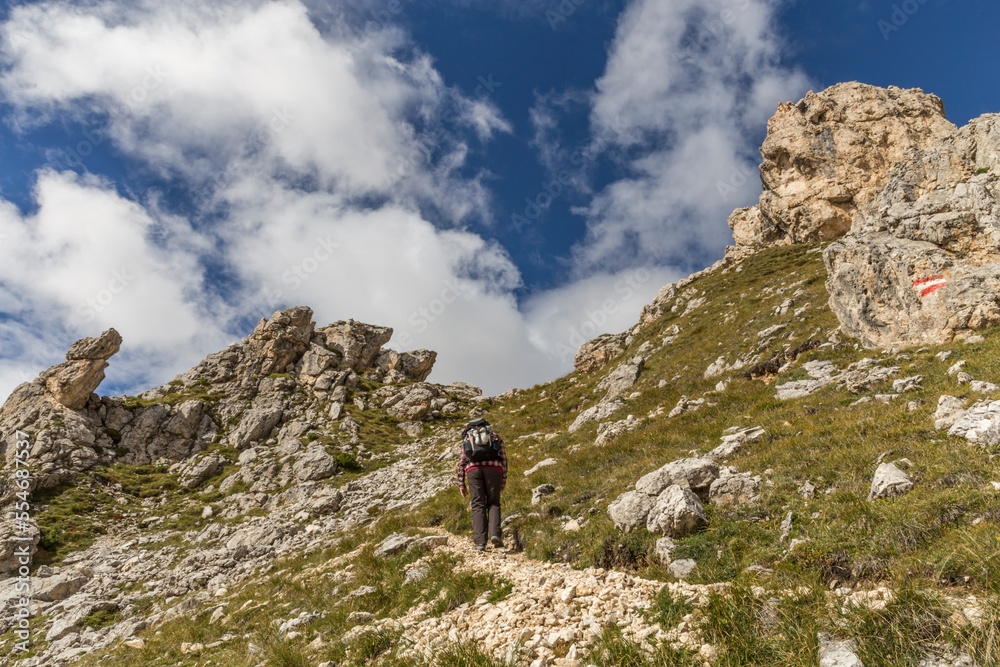 hiking in the Dolomites, mountains in south tyrol