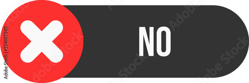 Dark no button. Dark theme button for decline.