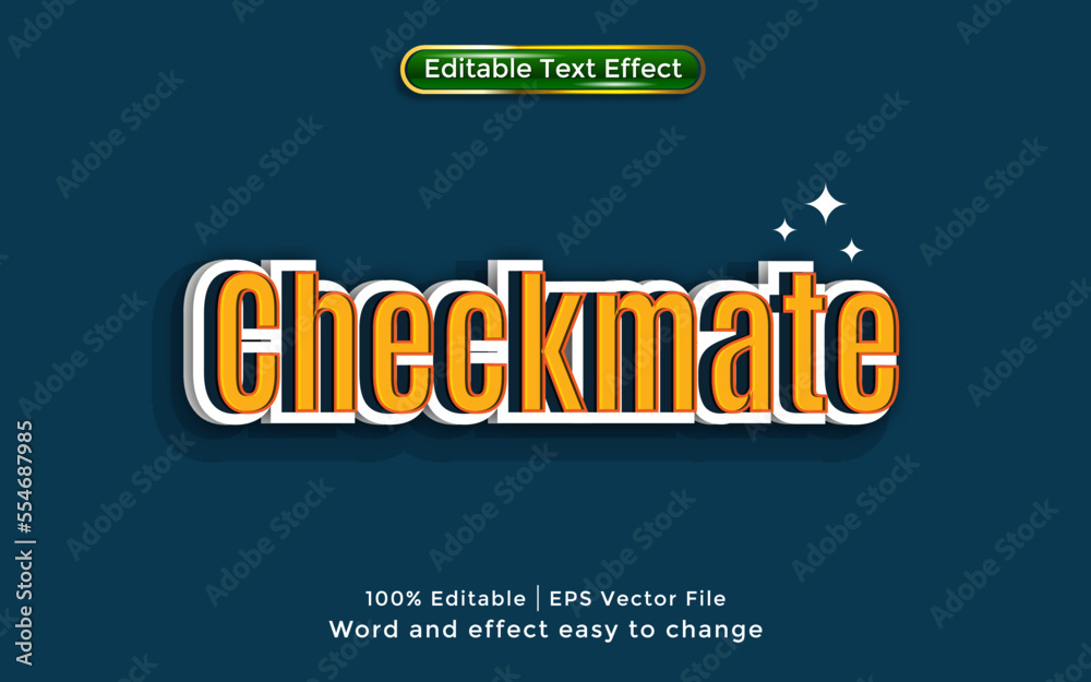 Checkmate text, 3D style text effect